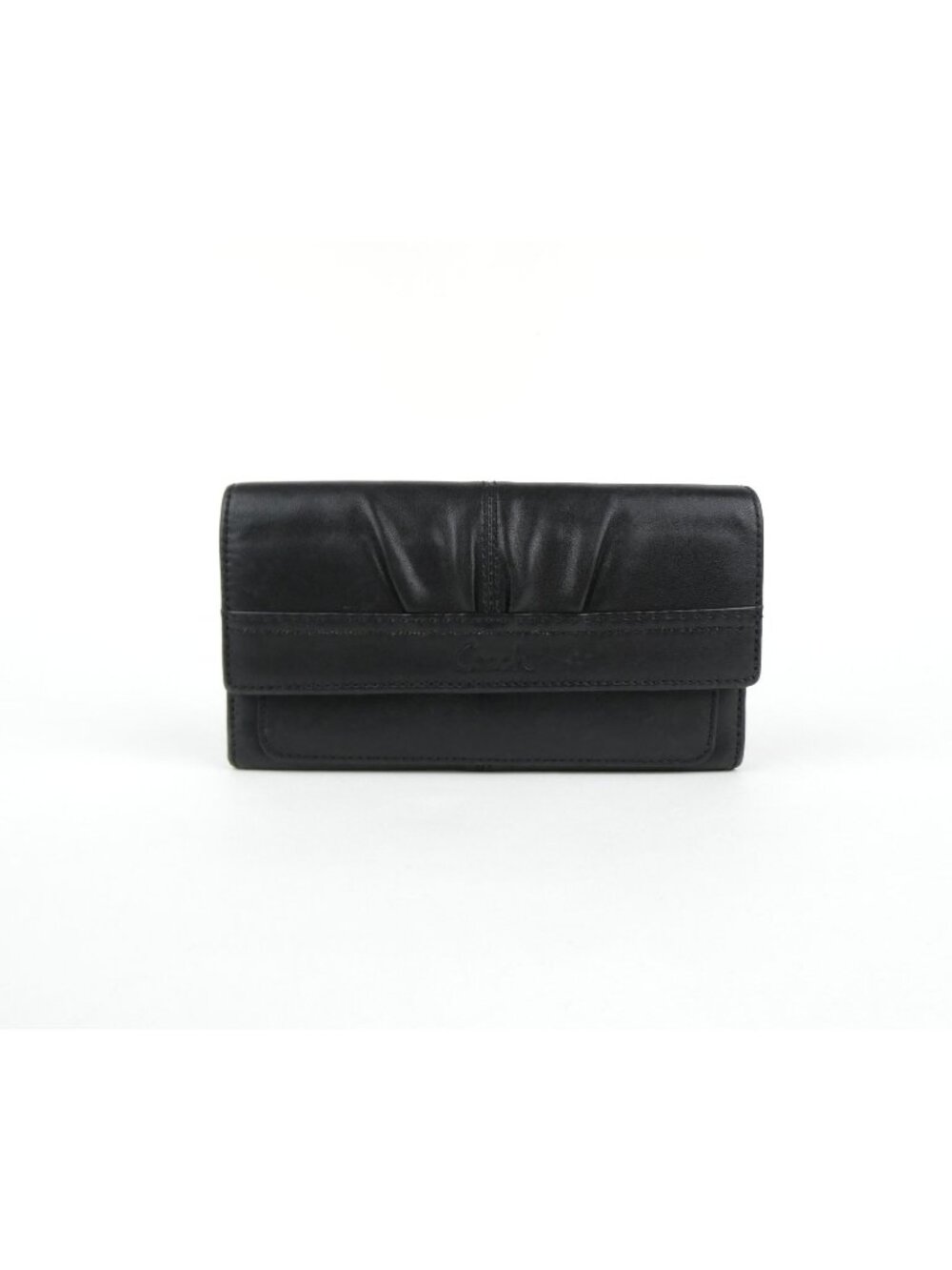 Coach Black Leather Trifold Wallet